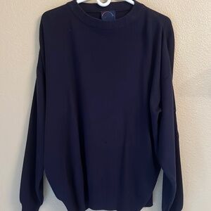 Bogner Men's Medium Dark Blue Wool Blend Pullover Ski Sweater